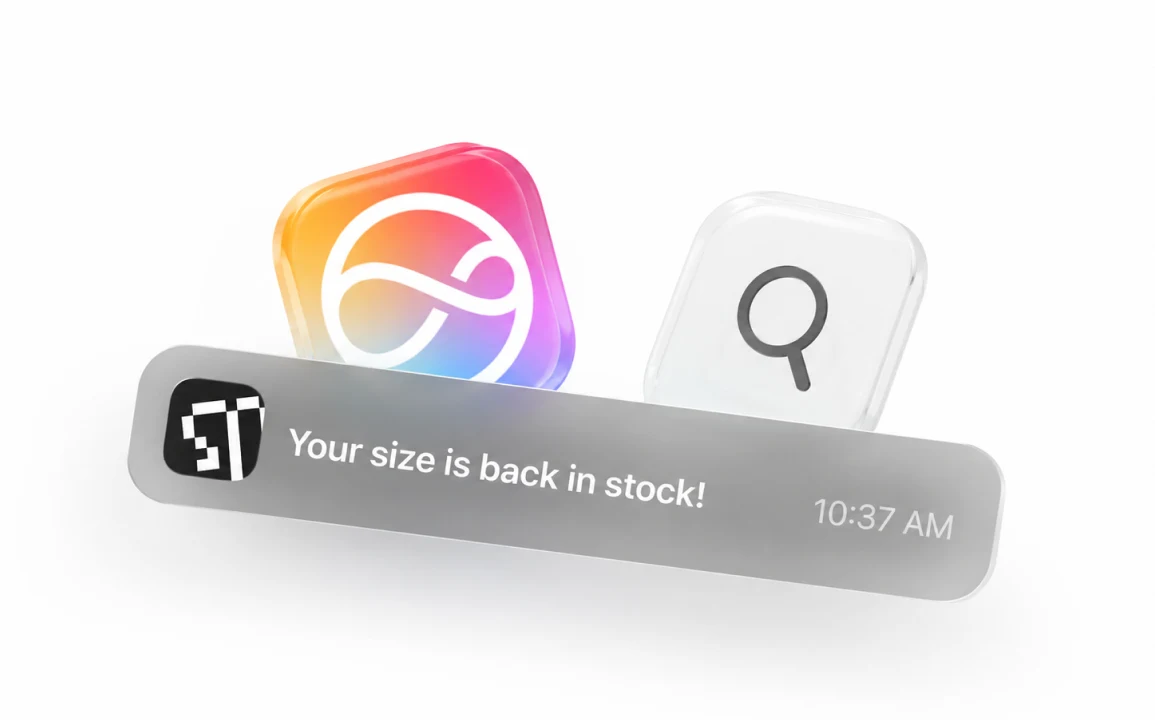 A restock push notification on the iPhone lock screen